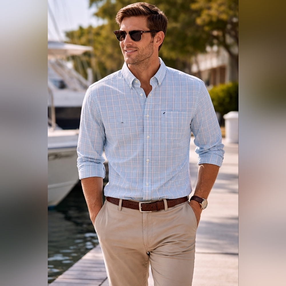 Vineyard Vines Light Blue Plaid Button-Down Shirt – New